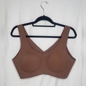 HoneyLove Soft Form V-Neck Bra In Cinnamon Brown Size 2X Wireless Liftwear